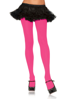 Neon Pink Opaque Nylon Tights